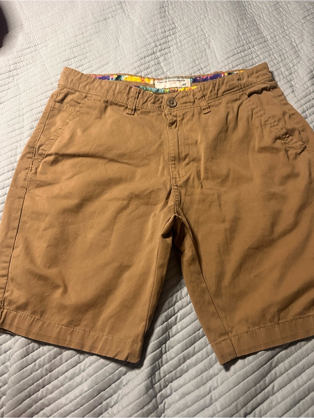 Men's Flat Front Shorts in Khaki Tan
